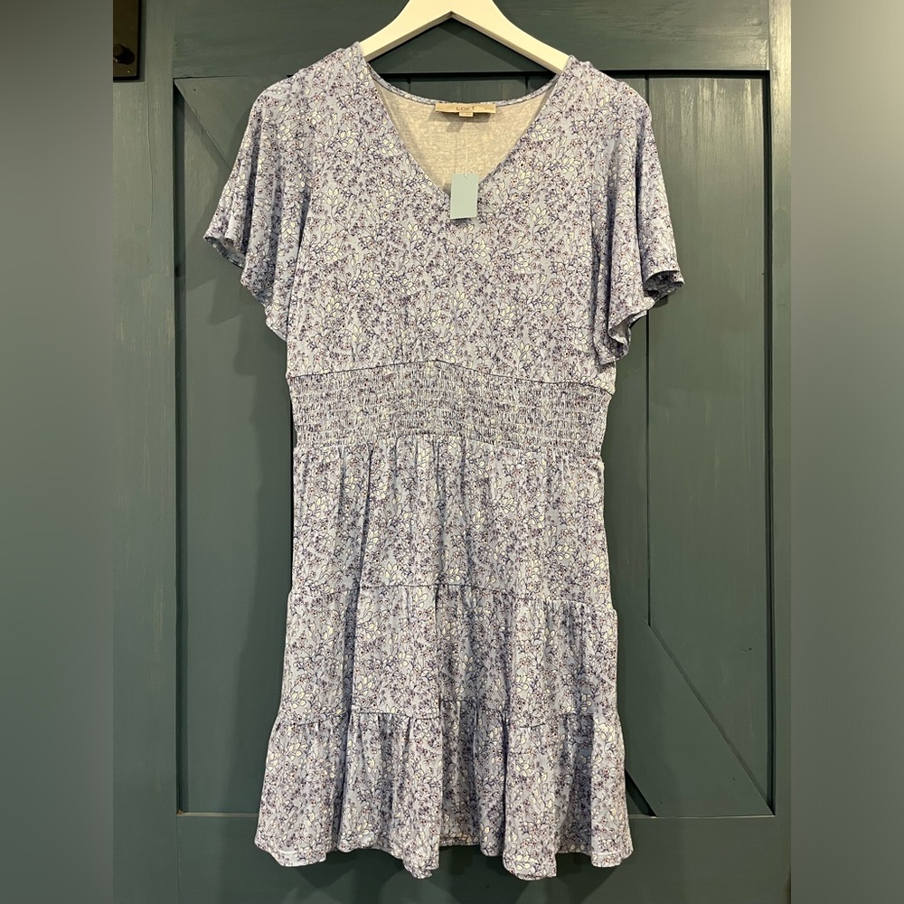 NWT Loft Floral Print Mini Dress Six Small Petite‎